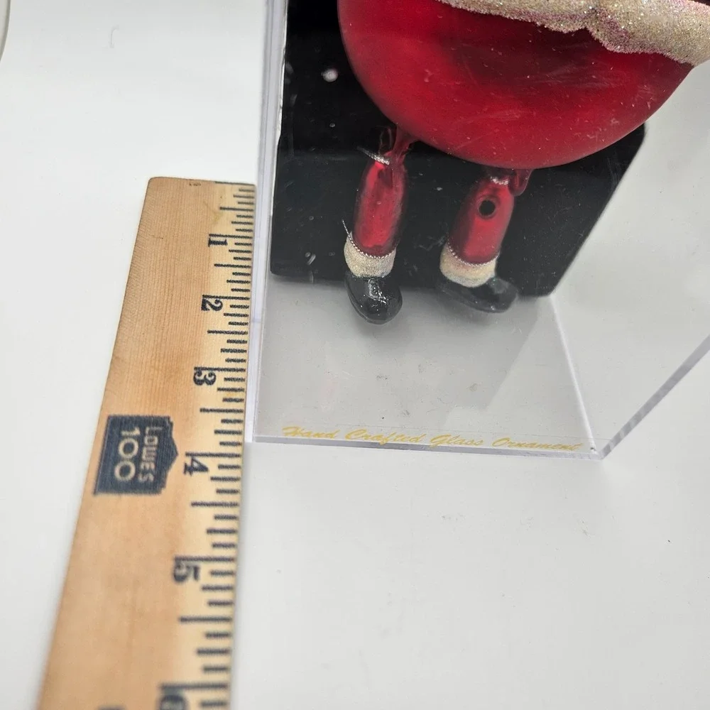 Vintage Target Santa‎ Claus Glass Christmas Ornament 2004 Hand Crafted Boxed
